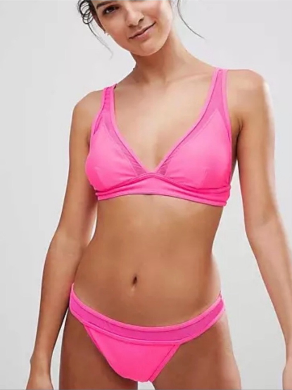 Ted Baker Bikini Bottom with Mesh Panel Sz 6 (Ted Sz 2) Hot Pink